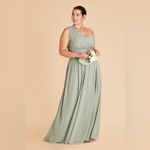 NWT Birdy Grey Grace Convertible Chiffon Sage Bridesmaid Dress No Slit Curve 3X